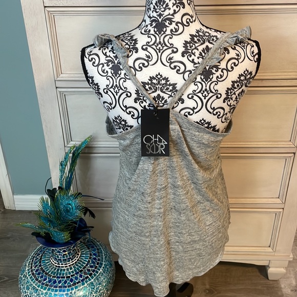 Brand new, cute women, sweetheart cut chaser tank with ruffle accent sleeve med - Picture 5 of 6